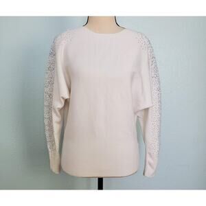 Cream Sweater With Rhinestones Size XS